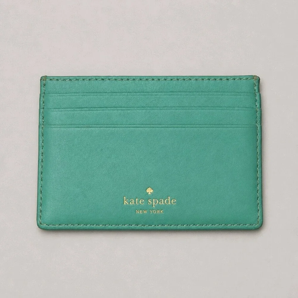 Kate Spade Leather Turquoise Card Holder Wallet